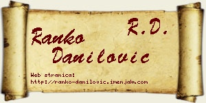 Ranko Danilović vizit kartica